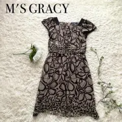 M'S GRACY　エムズグレイシー　ワンピース　半袖　総柄　38 Ｍ
