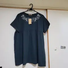 レディース 刺繍入り チュニック 半袖