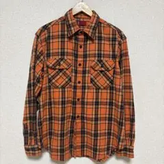Levi’s リーバイスRED TAB ネルシャツ M オレンジ×ブラック 美品のサムネイル