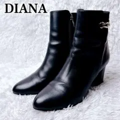 【極美品✨】DIANA サイドリボンブーツ サイドゴア ブラックのサムネイル