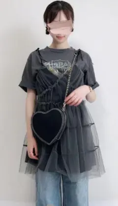 チュール キャミソール ワンピース