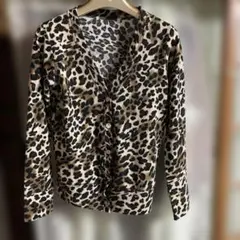 ヒョウ柄 長袖カーディガン
