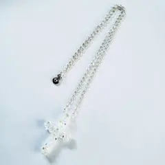 スワロフスキー　十字架　ネックレス　クリスタルAB