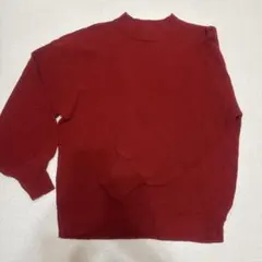赤ニット レディース 秋冬 Uネック