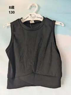SHEIN 8歳 リブタンクトップ黒 短丈 ダンスのサムネイル