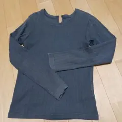 イエナ　グレー リブ編み 長袖トップス