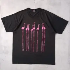 90s USA製　FLAMINGO　Tシャツ　アニマル　アート　シングルステッチ