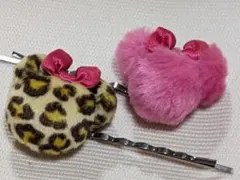 ディズニー　ミニーちゃん　ヒョウ柄　ヘアピン　2個セット