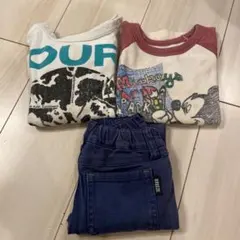 90㎝　男の子長袖2点／ズボン1点セット