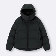 GU ジーユー ウォームパデッドブルゾン 黒 ブラック