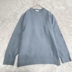 THE SHOP TK　XL LL ライトブルー 編み目模様 長袖ニット 大きめ