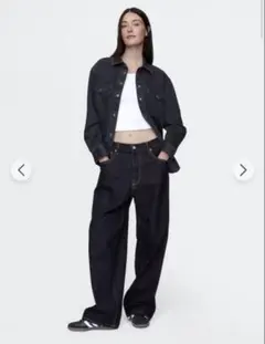GAP スーパーバギーデニム32W32L ダークリンス