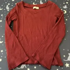 試着のみ　リブ編み 長袖トップス　M