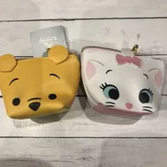 未使用品 プーさん＆マリー フェイスポーチ　2点セット