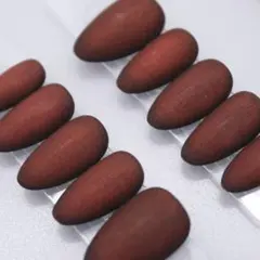 【1168】ネイルチップMサイズ ボルドー 赤　マット ワンカラー マグネット