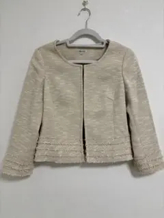 【美品】NOLLEY'S ノーカラージャケット ベージュ 40のサムネイル