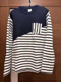 LANVIN ネイビー ストライプ 長袖カットソー 48