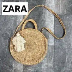 ZARA  ラフィア バスケット バック  今日までの出品といたします(>_<) ☆ZARAザララフィア トートバッグカゴバックバスケット花柄刺繍 (ZARA