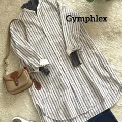 【美品】ジムフレックス　シャツワンピース ロング　大きめ　ゆったり　LC刺繍