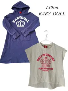 BABYDOLL ワンピース 130cm ネイビー　Tシャツ