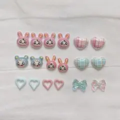 ネイルパーツ　メゾピアノ&ハート・リボンパーツ　セット売り　18個