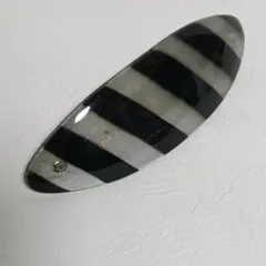 べっ甲風 ストライプ ヘアクリップ バレッタ　シルバー 髪留め ヘアアクセサリー