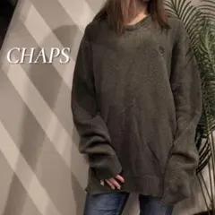 Ralph Lauren CHAPS Vネック刺繍ロゴニット リブ袖