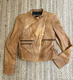 MNGマンゴー☆ ヴィンテージ　ラムレザー ライダースジャケット XS