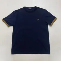 FRED PERRY ワンポイントロゴ刺繍 鹿の子ポケットTシャツ ネイビー