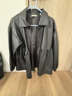 オーバーサイズ ブラック レザージャケット