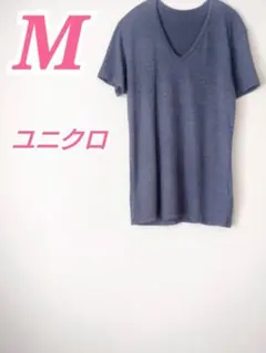 ユニクロ ヒートテック 半袖Tシャツ Mサイズ ブルー　インナー　シンプル