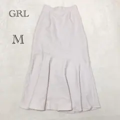 グレイル マーメイドスカート 裏地付き 斜め切替デザイン『M』ライトグレー