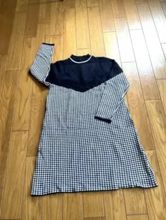 断捨離★【千鳥格子】ニットワンピース