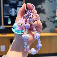 【新品未使用】ラブブ　 マスコット キーホルダー ストラップ　紫色