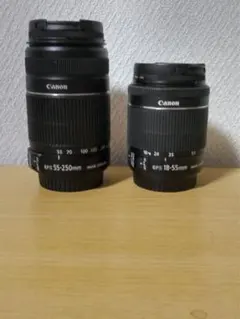 Canon ズームレンズ 18-55mm 55-250mm セット Canon EF-S 18-135mm & 55-250mm ズームレンズ - メルカリ