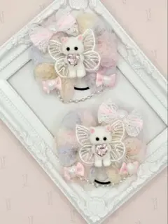 164 ハンドメイドリボン　ヘアゴム　キッズ