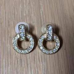 Christian Dior サークル ラインストーンピアス　オールドディオールのサムネイル