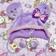 ディズニー ミニー ビジュー ファンキャップ 紫 パープル