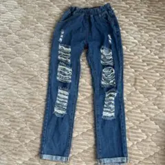 ANAP ダメージ加工 ブルージーンズ　デニム パンツ　ウエストゴム