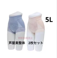 芦屋美整体 骨盤スリムショーツエアリー　シアーブルー&ピンク　5Lサイズ　2枚