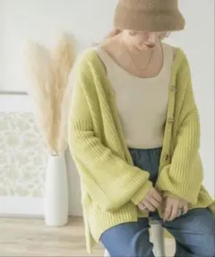 ITEMS URBAN RESEARCH 片畦ボリュームニットカーディガン