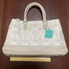 ★最終価格★ミッシュマッシュ　トートバッグ ホワイト　ベージュ　花柄　A4対応のサムネイル