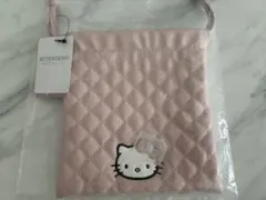 サンリオ　ハローキティ　ローリーズファーム　キルティング巾着ポーチ　ピンク