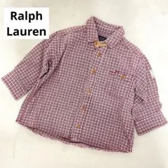 【美品】ラルフローレン長袖シャツ チェック シャツ　12-18m ベビー