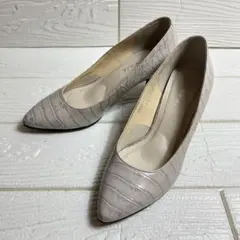 【美品】ASICS Runwalk パンプス　クロコ型押し　22.0cm