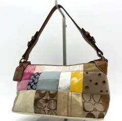 ★激レア★COACH hobo パッチワーク アクセサリーポーチ マルチカラー