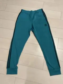 adidas ターコイズ ストライプ トレーニングパンツ