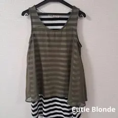 Cutie Blonde　キューティーブロンド　ノースリーブ　ボーダー　カーキのサムネイル
