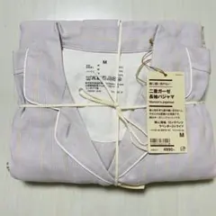 無印良品／サイズM／脇に縫い目のない二重ガーゼパジャマラベンダーストライプのサムネイル