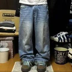 archive y2k wide buggy denim pants